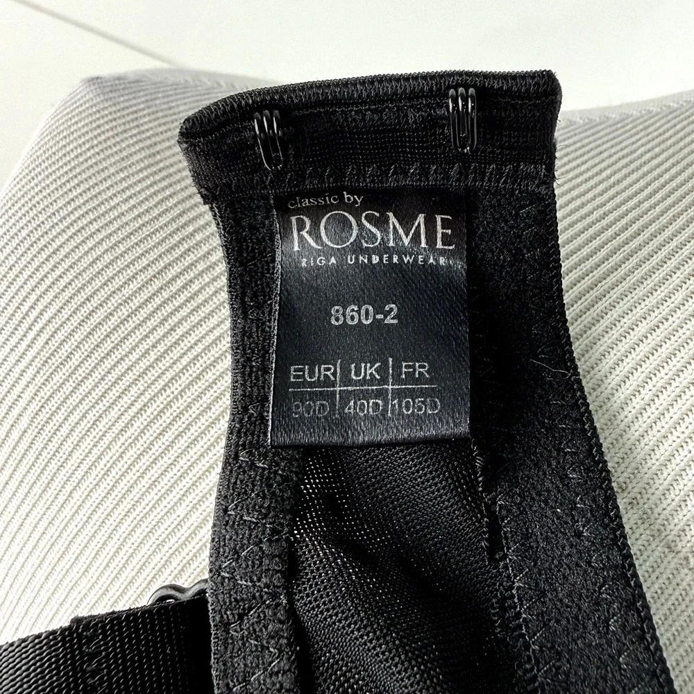 Rosme Grand Balconette Bra US UK 40 D Demi Low Half Cup Black Lace 860-2 Sexy